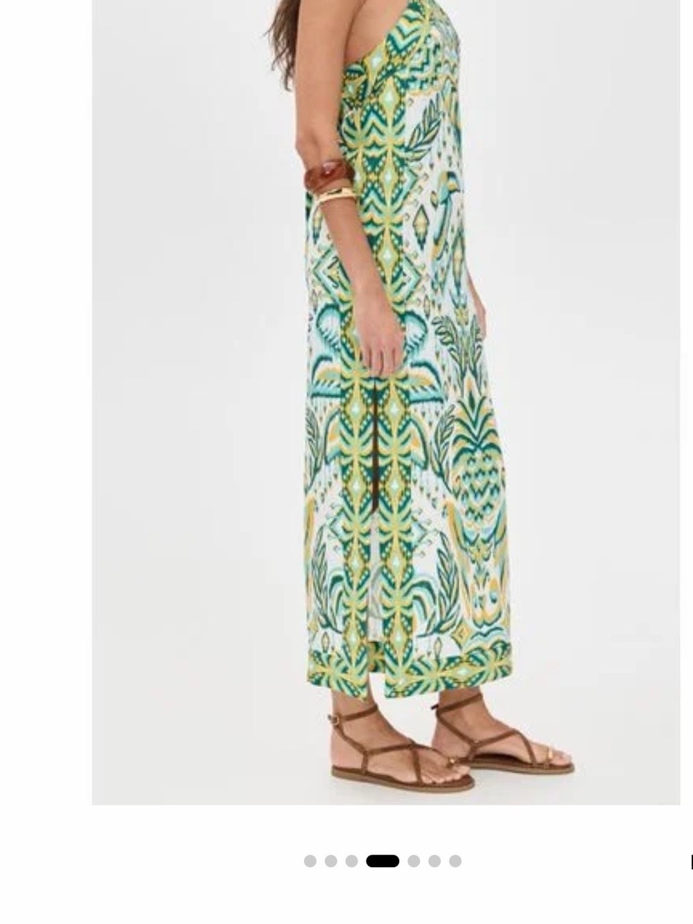NWT FARM Rio Green & Yellow Halter Dress - Picture 14 of 16